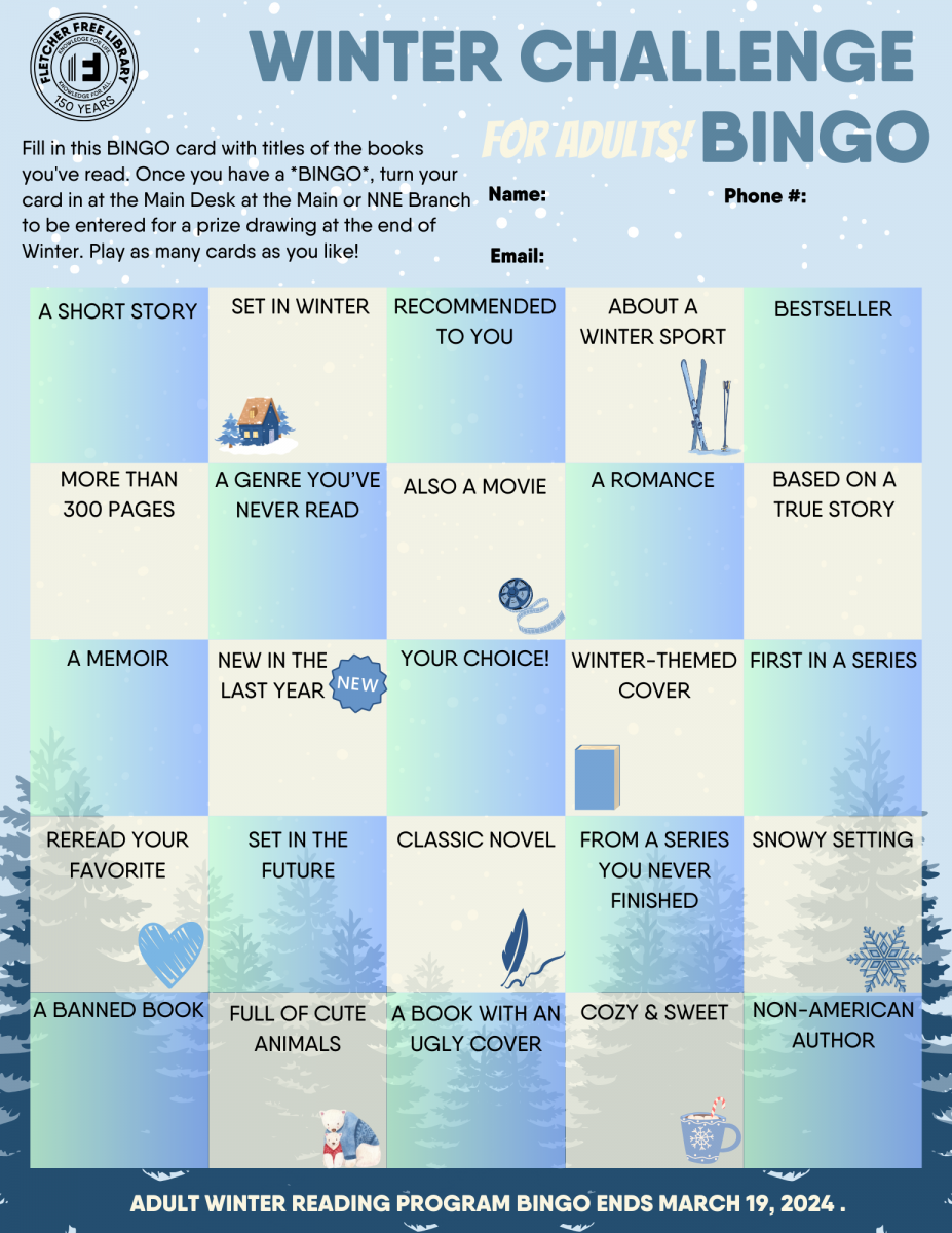 Winter Challenge Bingo Fletcher Free Library
